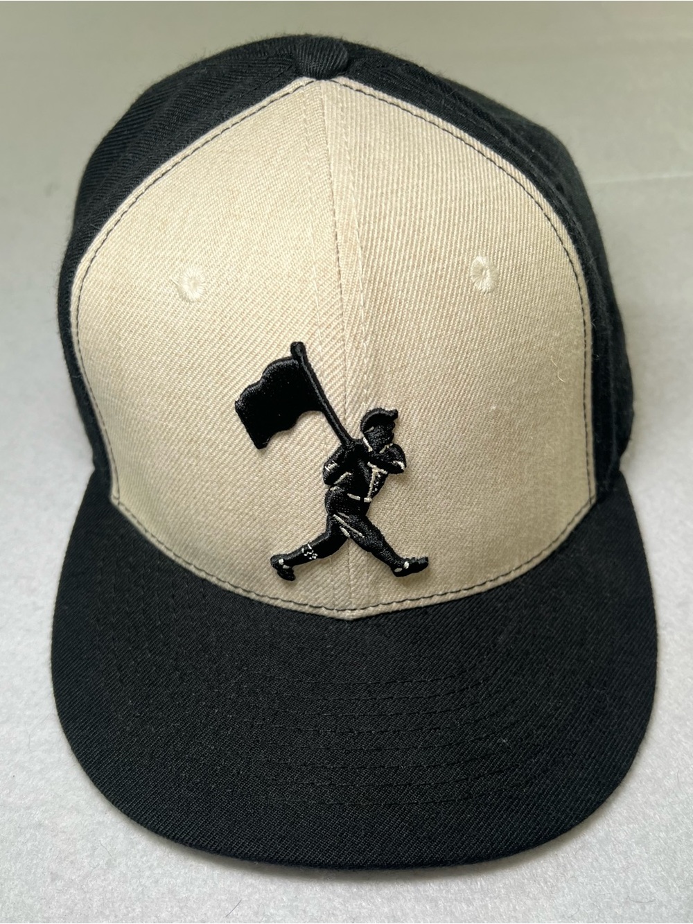 Baseballism Men’s Flag Man Fitted Hat Cap,Two Tone Khaki/Black,Size 7 5/8